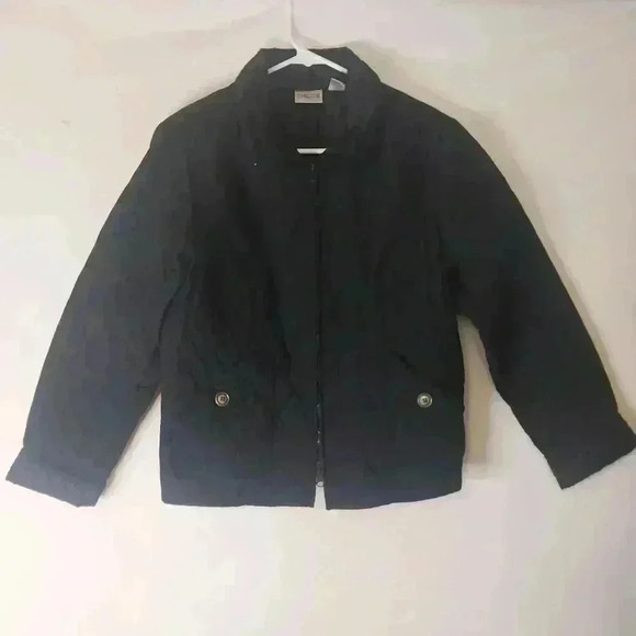 Chicos Quilted Zip Up Jacket, Black, Size 1 - Picture 4 of 4